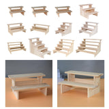 Maxbell 2xWood Display Riser Wood Display Riser Stand for Dessert Figurines Conutertop 2 layer 20cm