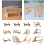 Maxbell 2xWood Display Riser Wood Display Riser Stand for Dessert Figurines Conutertop 2 layer 20cm