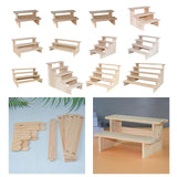 Maxbell 2xWood Display Riser Wood Display Riser Stand for Dessert Figurines Conutertop 2 layer 20cm