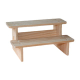 Maxbell 2xWood Display Riser Wood Display Riser Stand for Dessert Figurines Conutertop 2 layer 20cm