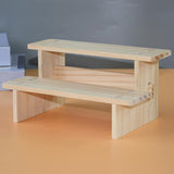 Maxbell 2xWood Display Riser Wood Display Riser Stand for Dessert Figurines Conutertop 2 layer 20cm