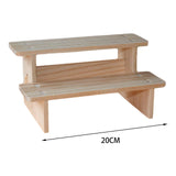 Maxbell 2xWood Display Riser Wood Display Riser Stand for Dessert Figurines Conutertop 2 layer 20cm