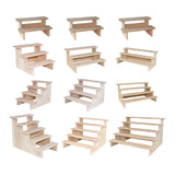 Maxbell 2xWood Display Riser Wood Display Riser Stand for Dessert Figurines Conutertop 2 layer 20cm