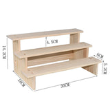 Maxbell 2xWood Display Riser Wood Display Riser Stand for Dessert Figurines Conutertop 3 layer 30cm