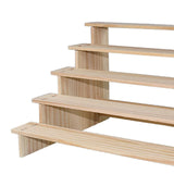 Maxbell 2xWood Display Riser Wood Display Riser Stand for Dessert Figurines Conutertop 5 layer 40cm