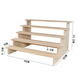 Maxbell 2xWood Display Riser Wood Display Riser Stand for Dessert Figurines Conutertop 5 layer 40cm