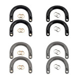 Maxbell 4x2Pcs U Shaped Purse Handles DIY Bag Strap with Metal Buckles Handbag Handles Black Gold Buckle
