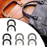 Maxbell 2x2Pcs U Shaped Purse Handles DIY Bag Strap with Metal Buckles Handbag Handles Black Gold Buckle