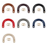 Maxbell 3x2Pcs U Shaped Purse Handles DIY Bag Strap with Metal Buckles Handbag Handles Black Gold Buckle