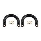 Maxbell 2x2Pcs U Shaped Purse Handles DIY Bag Strap with Metal Buckles Handbag Handles Black Gold Buckle
