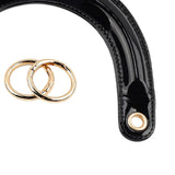 Maxbell 4x2Pcs U Shaped Purse Handles DIY Bag Strap with Metal Buckles Handbag Handles Black Gold Buckle