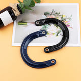 Maxbell 2x2Pcs U Shaped Purse Handles DIY Bag Strap with Metal Buckles Handbag Handles Black Silver Buckle