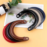 Maxbell 4x2Pcs U Shaped Purse Handles DIY Bag Strap with Metal Buckles Handbag Handles Black Silver Buckle