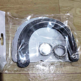 Maxbell 4x2Pcs U Shaped Purse Handles DIY Bag Strap with Metal Buckles Handbag Handles Black Silver Buckle