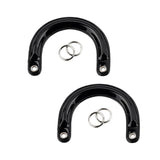 Maxbell 4x2Pcs U Shaped Purse Handles DIY Bag Strap with Metal Buckles Handbag Handles Black Silver Buckle