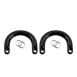 Maxbell 2x2Pcs U Shaped Purse Handles DIY Bag Strap with Metal Buckles Handbag Handles Black Silver Buckle