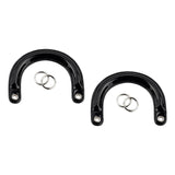 Maxbell 3x2Pcs U Shaped Purse Handles DIY Bag Strap with Metal Buckles Handbag Handles Black Silver Buckle