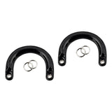 Maxbell 4x2Pcs U Shaped Purse Handles DIY Bag Strap with Metal Buckles Handbag Handles Black Silver Buckle