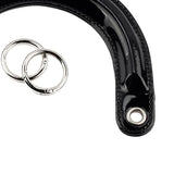 Maxbell 3x2Pcs U Shaped Purse Handles DIY Bag Strap with Metal Buckles Handbag Handles Black Silver Buckle