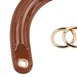 Maxbell 4xPU Leather Handles D Shaped Handle Replacement for Wallet Shoulder Bags Tote Brown Golden Buckle