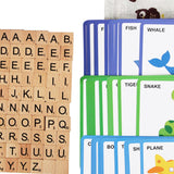 Maxbell Spelling Games with 100 Alphabet Blocks Montessori Toy for Kindergarten Kids