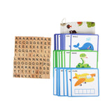 Maxbell Spelling Games with 100 Alphabet Blocks Montessori Toy for Kindergarten Kids