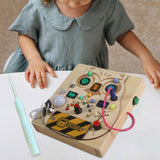 Maxbell Switch Busy Board Travel Toy for Educational Kindergarten Activities Centers with screwdriver