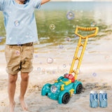 Maxbell Bubble Lawn Mower Automatic Bubble Maker for Party Supplies Outdoor New Year blue and green