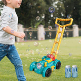 Maxbell Bubble Lawn Mower Automatic Bubble Maker for Party Supplies Outdoor New Year blue and green