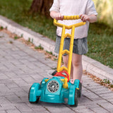 Maxbell Bubble Lawn Mower Automatic Bubble Maker for Party Supplies Outdoor New Year blue and green