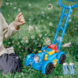 Maxbell Bubble Lawn Mower Automatic Bubble Maker for Party Supplies Outdoor New Year blue