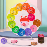 Maxbell Caterpillar Threading Toys Wood Gifts Clothes and Button Game for Boys Girls