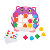 Maxbell Wooden Shape Matching Game Kids Valentines Day Gifts for 4 5 6 Year Old Kids Violet