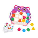 Maxbell Wooden Shape Matching Game Kids Valentines Day Gifts for 4 5 6 Year Old Kids Violet