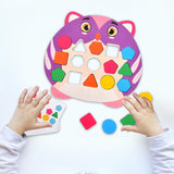 Maxbell Wooden Shape Matching Game Kids Valentines Day Gifts for 4 5 6 Year Old Kids Violet