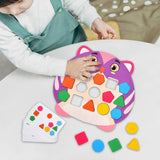 Maxbell Wooden Shape Matching Game Kids Valentines Day Gifts for 4 5 6 Year Old Kids Violet