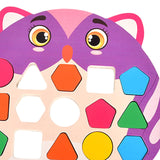 Maxbell Wooden Shape Matching Game Kids Valentines Day Gifts for 4 5 6 Year Old Kids Violet