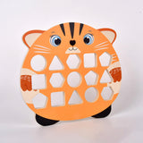 Maxbell Wooden Shape Matching Game Kids Valentines Day Gifts for 4 5 6 Year Old Kids Orange