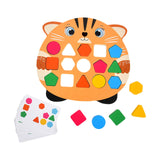 Maxbell Wooden Shape Matching Game Kids Valentines Day Gifts for 4 5 6 Year Old Kids Orange