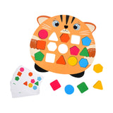 Maxbell Wooden Shape Matching Game Kids Valentines Day Gifts for 4 5 6 Year Old Kids Orange