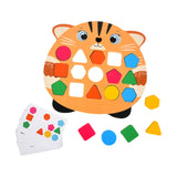 Maxbell Wooden Shape Matching Game Kids Valentines Day Gifts for 4 5 6 Year Old Kids Orange