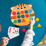 Maxbell Wooden Shape Matching Game Kids Valentines Day Gifts for 4 5 6 Year Old Kids Orange