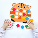 Maxbell Wooden Shape Matching Game Kids Valentines Day Gifts for 4 5 6 Year Old Kids Orange