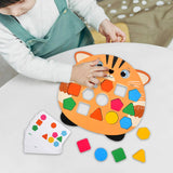 Maxbell Wooden Shape Matching Game Kids Valentines Day Gifts for 4 5 6 Year Old Kids Orange