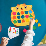 Maxbell Wooden Shape Matching Game Kids Valentines Day Gifts for 4 5 6 Year Old Kids Yellow