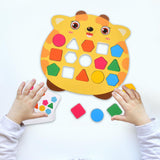 Maxbell Wooden Shape Matching Game Kids Valentines Day Gifts for 4 5 6 Year Old Kids Yellow