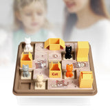 Maxbell Cats and Boxes Brain Teasers Kids Board Game for Kids Boys Girls Babies brown
