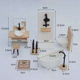 1/12 Dollhouse Bathroom Set Classic Dollhouse Decor Miniature Furniture Toys