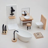 1/12 Dollhouse Bathroom Set Classic Dollhouse Decor Miniature Furniture Toys