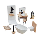 1/12 Dollhouse Bathroom Set Classic Dollhouse Decor Miniature Furniture Toys